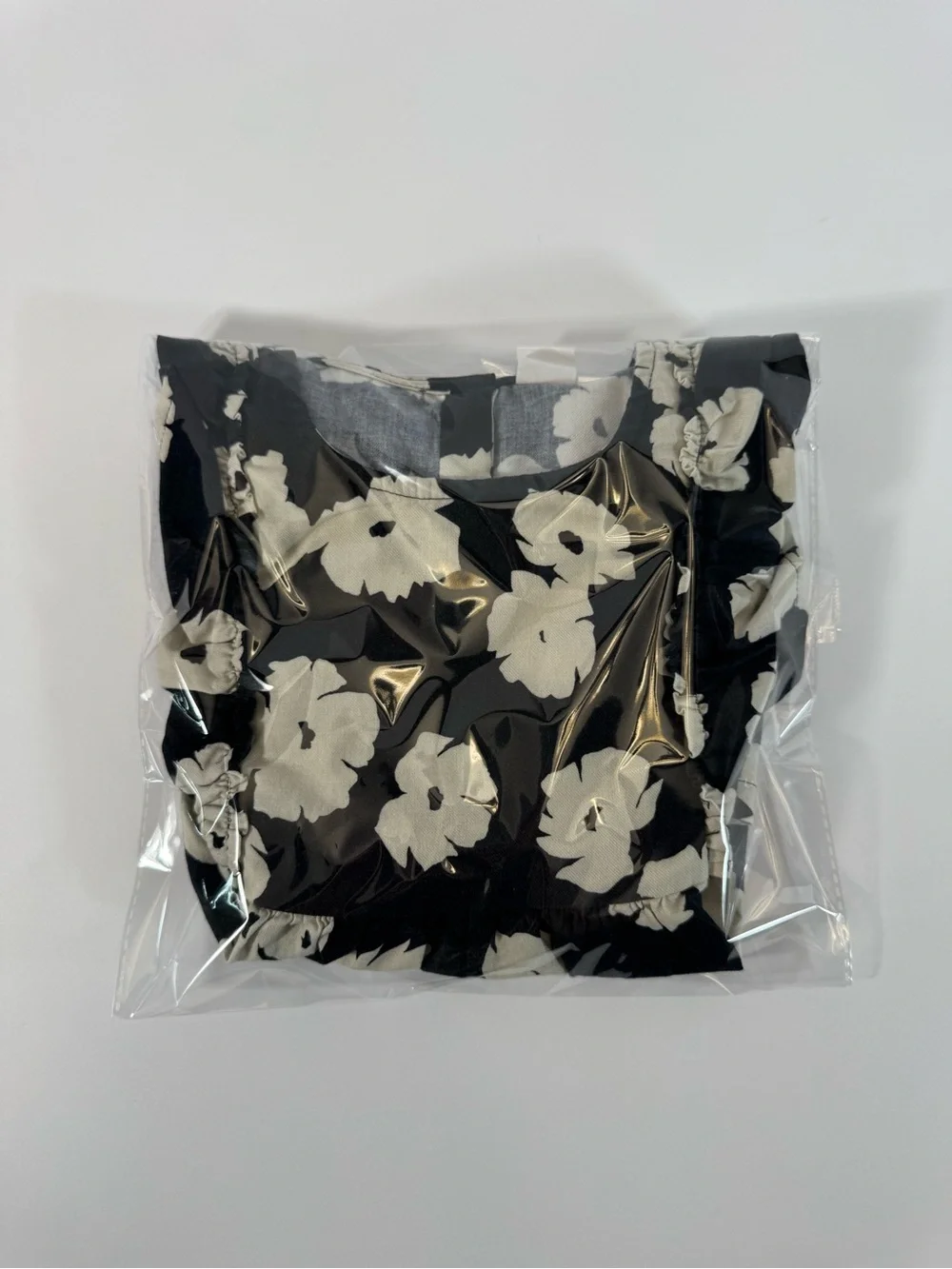 GAP Black Dress with Cream Floral Print